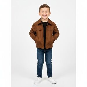 Genuine Kids Jacket Kids Size 3T Brown Corduroy Full Zip Pockets Classic Cozy